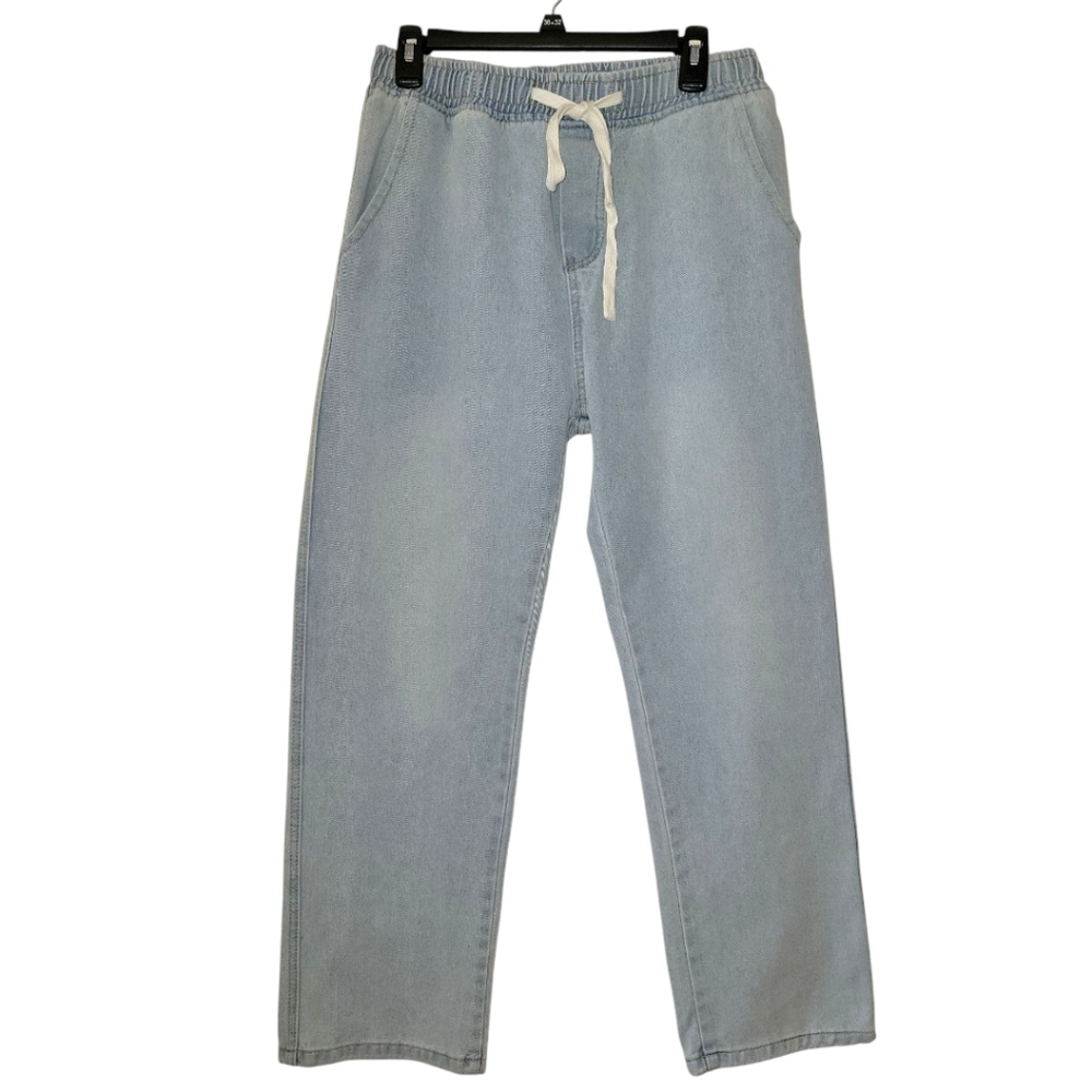 Men's Street Loose Baggy Jeans, Pull On, Light Wash, M/32x29, NWT